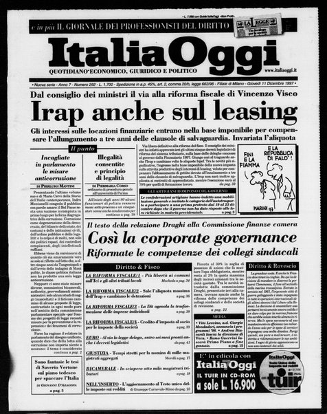 Italia oggi : quotidiano di economia finanza e politica